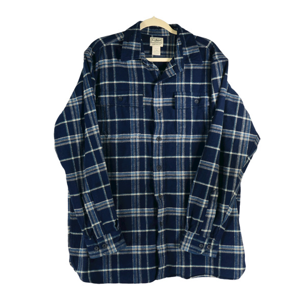 L.L. Bean Other - LL Bean Traditional Fit Mens Shirt Size L -Reg Blue Plaid Flannel Heavier Weight
